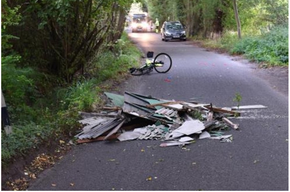 Scene of collision in Lincolns Lane, Brentwood